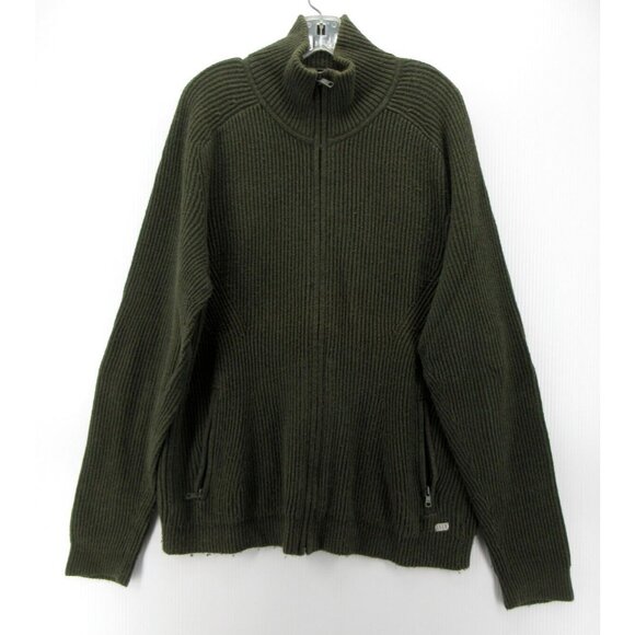 Armani Exchange Sweater XL AX Cardigan Full Zip Chunky Heavy Thick - Picture 1 of 11